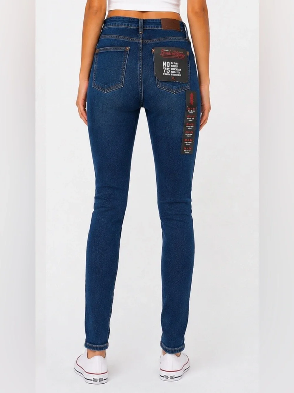 Smith & Rouge No 75 High Rise Skinny Dark Wash Long Length Womens Jeans Sz 28x34